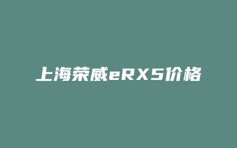 上海荣威eRX5价格比较